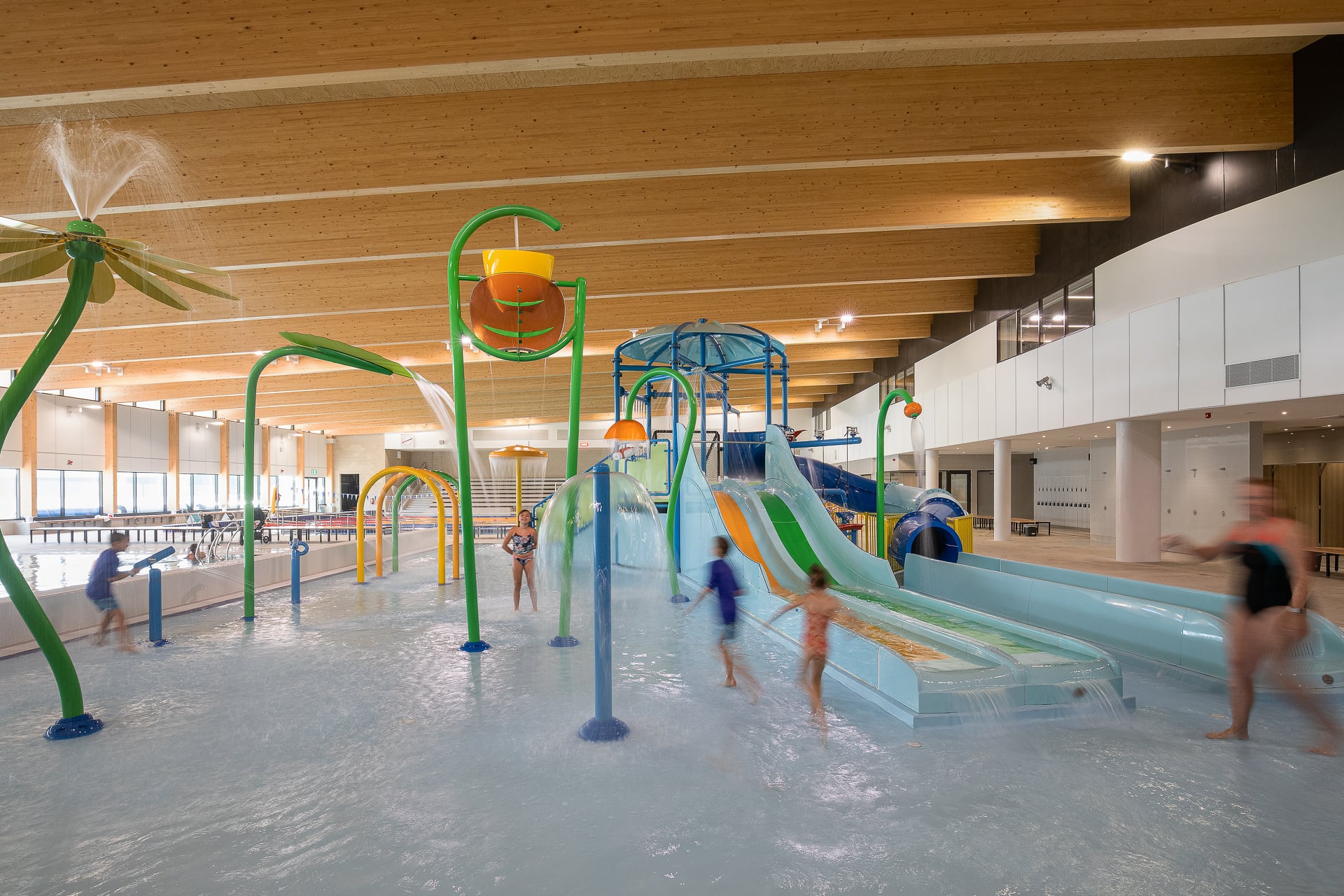 Children's Splash Pad at indoor aquatic facility