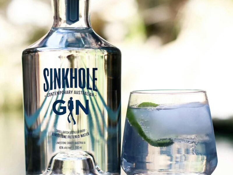 Sinkhole Gin - A bottle of crystal clear gin inspired by the sinkhole.