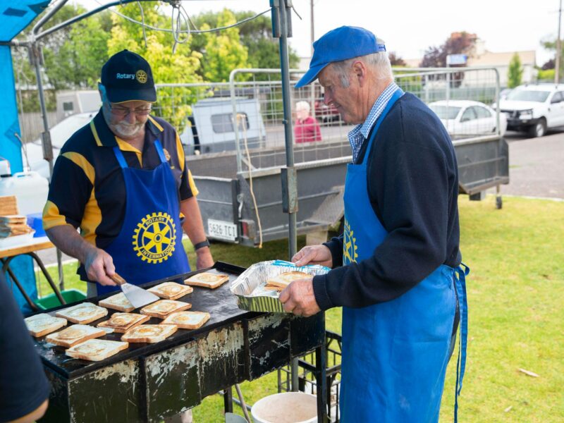 Lions club members cooking