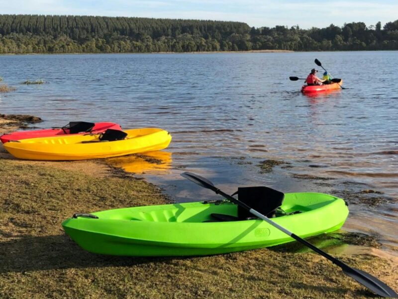 kayaks on lake