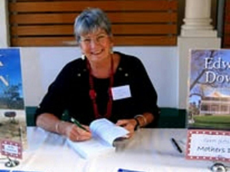 ATDW Author Talk With Wendy Altshwager.jpeg Lovely photo of Wendy Altshwager. She is signing books and has a black top on and a red necklace.