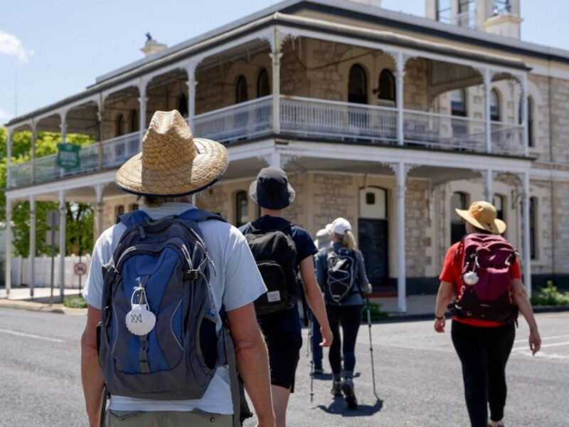 ATDW The Aussie Camino.jpeg Aussie Camino last leg into Penola with Royal Oak Hotel in the background