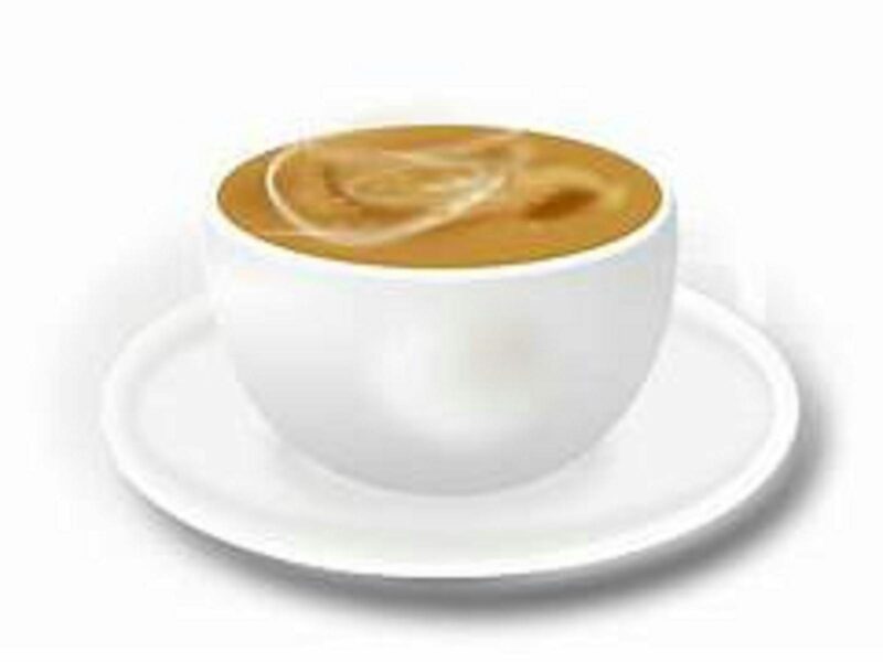 ATDW Beachport Friends Of ACCare Winter Morning Tea.jpeg A lovely white cup and saucer with a cappacino looking coffee with froth on top.