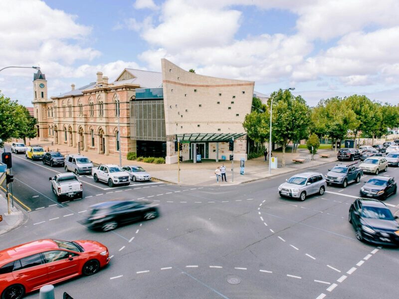 ATDW Riddoch Arts And Cultural Centre.jpeg The Riddoch building sits on the main intersection of Mount Gambier