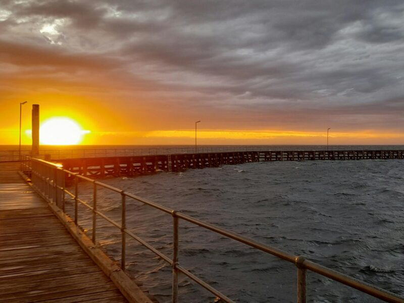 Sunset over the sea, taken from the jetty