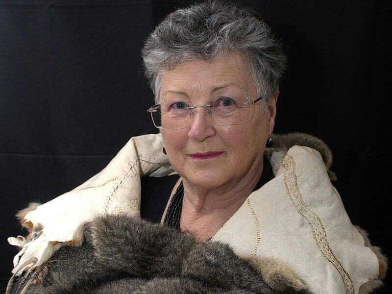 Picture of woman (Aunty Val) wearing traditional dress