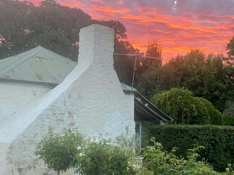 Sunset over cottage
