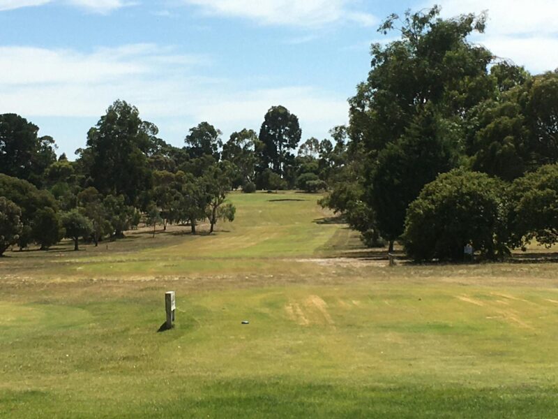 The first fairway of the golf course